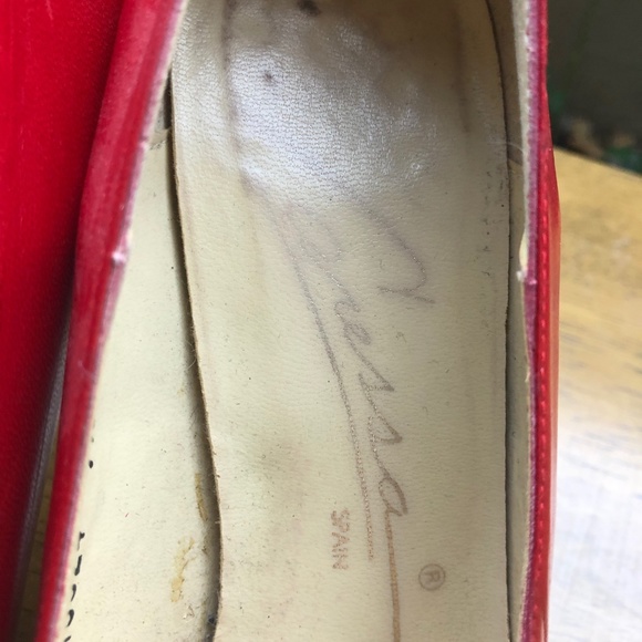 Vintage Red Kitten Heels Pointed Toes - Picture 6 of 6